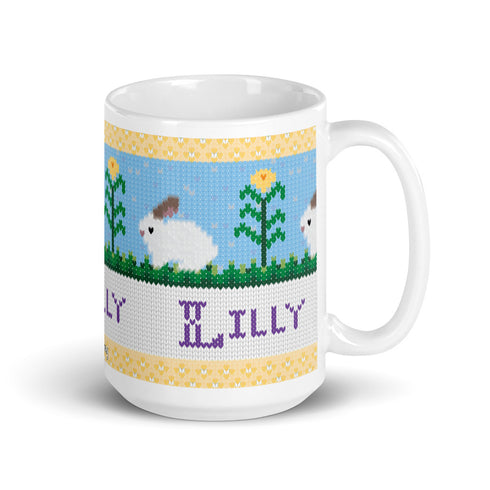 Bunny Mug with Flowers